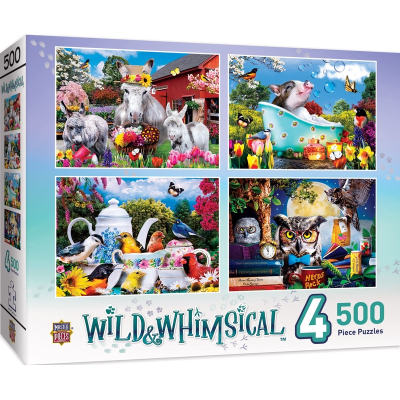 Wild & Whimsical 4-Pack 500 Pc