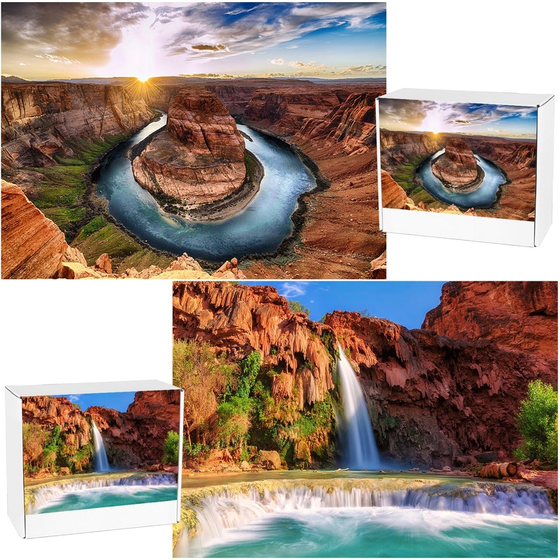 2 Pack Puzzles For Adults 1000 Pieces Colorado Grand Canyon National Park Puzzles, Havasu Falls & Horseshoe Bend Jigsaw Puzzles
