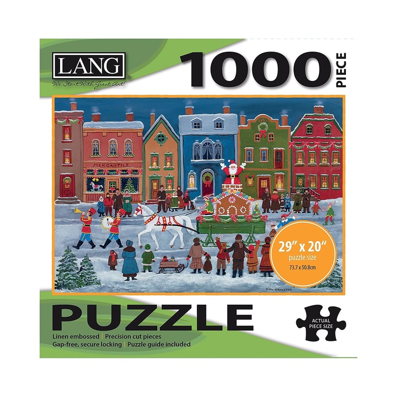 Lang - 1000 Piece Puzzle -Christmas Parade , Artwork By Mary Singleton - Linen Finish - 29' X 20' Completed