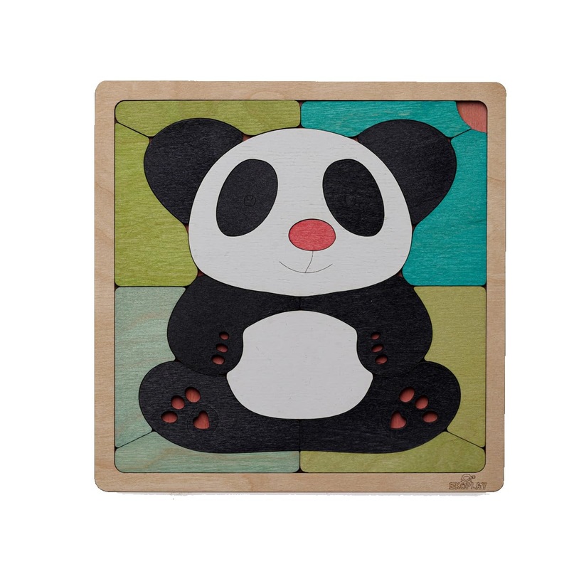 Pink Nosed Panda Wooden Puzzle | 19 Pieces Jigsaw Puzzle | Endangered Animals For Kids 3 Years And Above