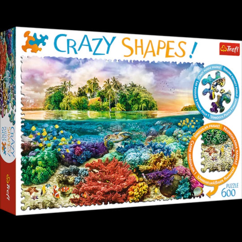 Trefl 600 Piece Crazy Shape Jigsaw Puzzle Tropical Island Multicolor