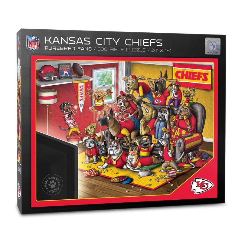 Youthefan Nfl Kansas City Chiefs Purebred Fans 500Pc Puzzle - A Real Nailbiter, Team Colors