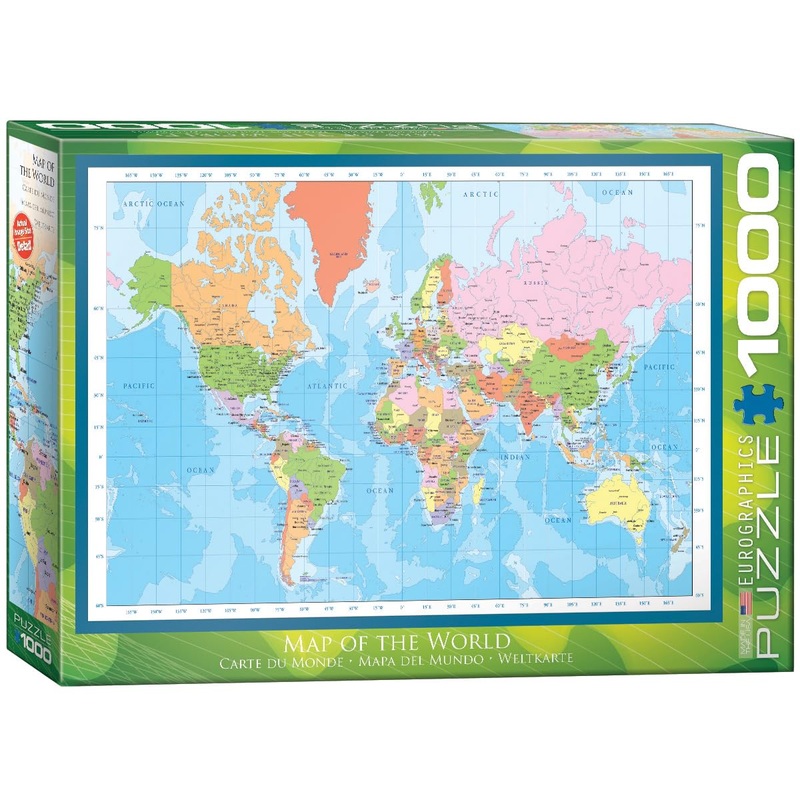 Eurographics 6000-1271 Modern Map Of The World-1000 Piece Puzzle