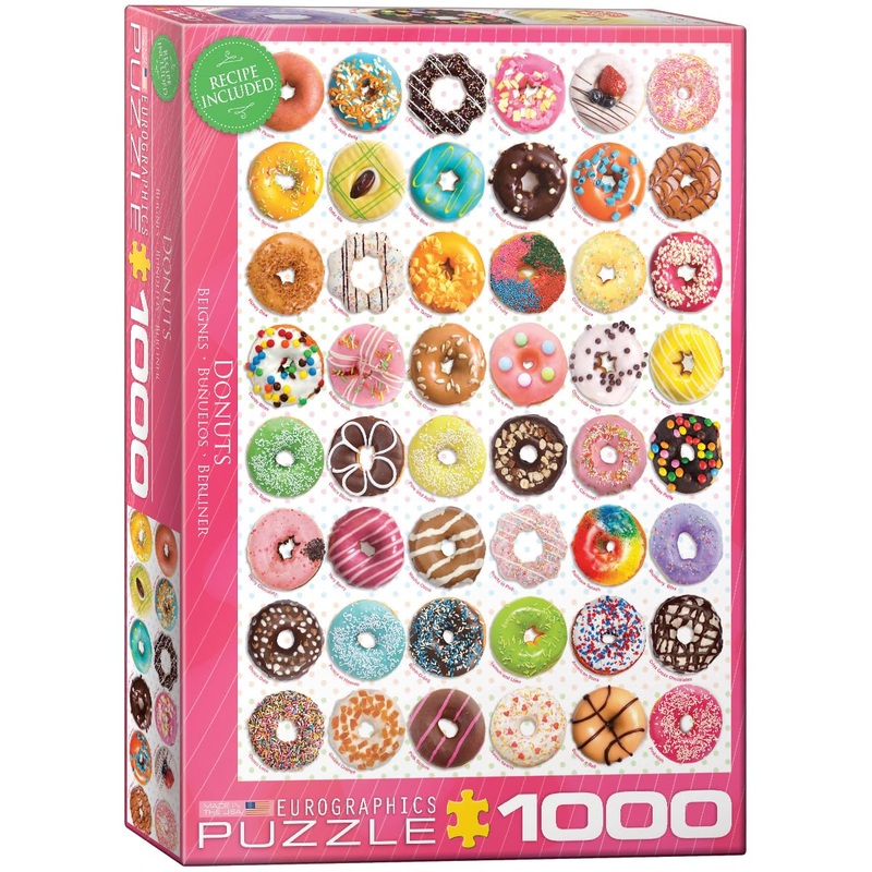 Eurographics Donuts Jigsaw Puzzle (1000-Piece) (6000-0585) , Pink