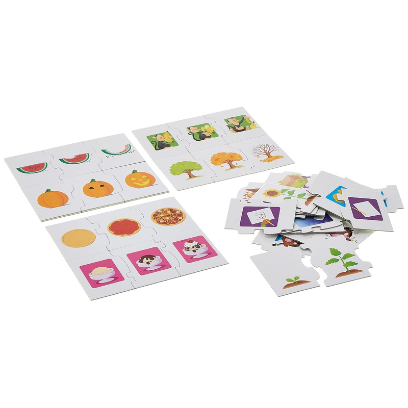 Trend Enterprises: Fun-To-Know Puzzles: What Comes Next? Learn Sequencing In Pictures & Words, 15 Three-Piece Two-Sided Puzzles, Self-Checking, 30 Puzzles Total, For Ages 4 And Up
