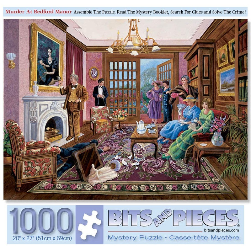 Bits And Pieces  1000 Piece Jigsaw Puzzle For Adults  Murder At Bedford Manor By Artist Gene Dieckhoner - Murder Mystery Jigsaw Puzzle, Completed Puzzle Size: 20' X 27'