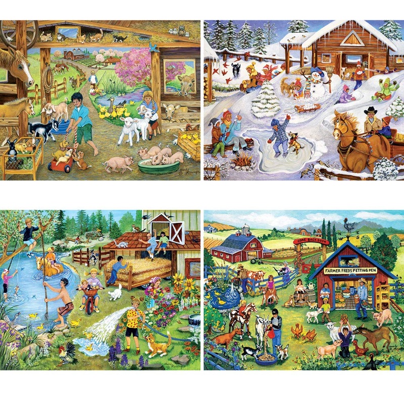 Bits And Pieces  4-In-1 Multi-Pack - 1000 Piece Jigsaw Puzzles For Adults  1000 Pc Puzzle Set Bundle By Artist Sandy Rusinko - 20'X 27' (51Cm X 69Cm)