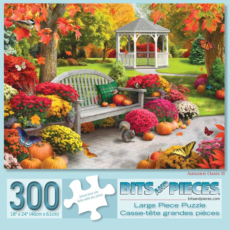 Bits And Pieces  Large 300 Piece Jigsaw Puzzle For Adults  Autumn Oasis Ii - Fall Scene Jigsaw Puzzle By Artist Alan Giana, Completed Puzzle Size: 18' X 24'