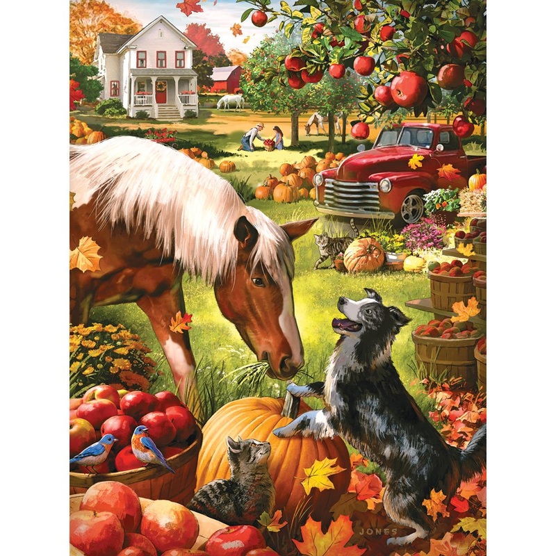 Bits And Pieces  Large 500 Piece Jigsaw Puzzle For Adults  Autumn Farm - Jigsaw Puzzle By Artist Larry Jones, Completed Puzzle Size: 18' X 24'