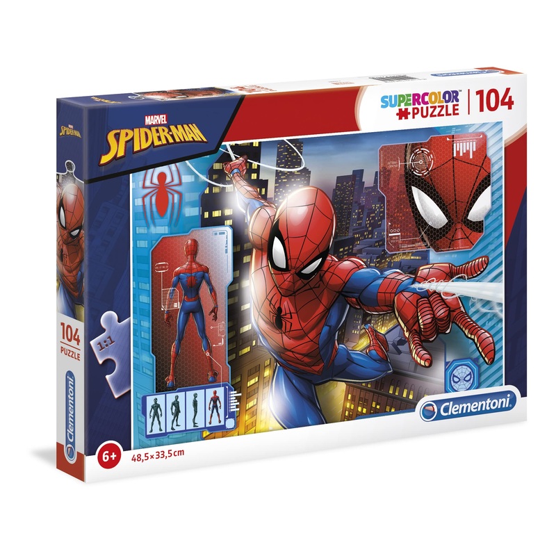 Clementoni - 27118 - Supercolor Puzzle For Children-Spider Man-104 Pieces