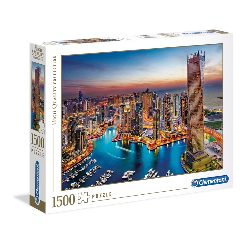 Clementoni - 31814 - Collection Puzzle - Dubai Marina - 1500 Pieces - Made In Italy - Jigsaw Puzzles For Adult, 28.1 X 5.8 X 37 Centimetres