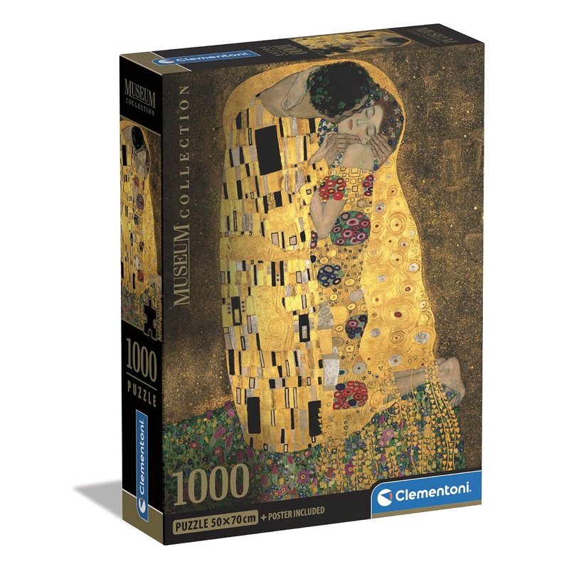 Clementoni - 39790 - Museum Collection Puzzle Klimt, The Kiss - 1000 Pieces - Adult Puzzle, Entertainment For Adults - Made In Italy