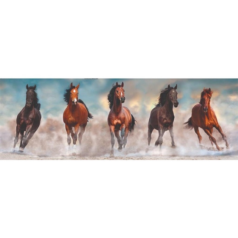 Clementoni Collection 39607, Horses Panorama Puzzle For Children And Adults - 1000 Pieces, Ages 10 Years Plus, Multicoloured, 40 X 21 X 6 Centimetres