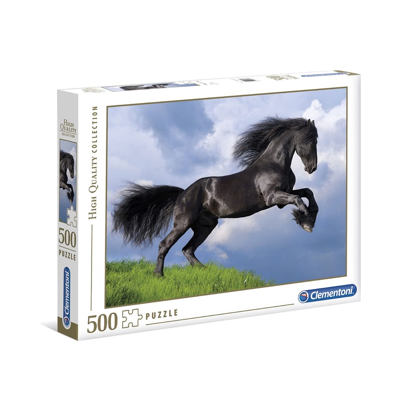 Clementoni Fresian Black Horse 500 Piece Jigsaw Puzzle For Adults