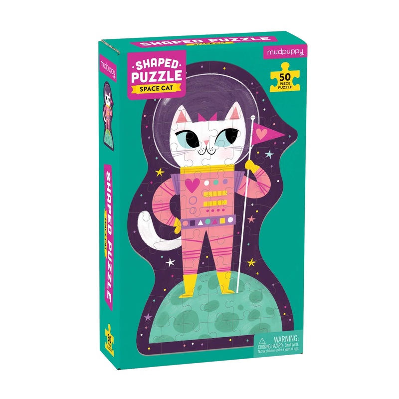 Mudpuppy 9780735357204 Space Cat 50Piece Shaped Puzzle, Multicolor