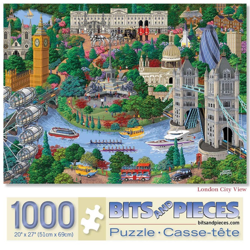 Bits And Pieces  1000 Piece Jigsaw Puzzle For Adults  London City View - England Jigsaw Puzzle By Artist Joseph Burgess, Completed Puzzle Size: 20' X 27'