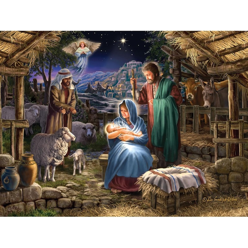 Bits And Pieces - 1000 Piece Jigsaw Puzzles For Adults - 1000 Pc 'Nativity' Christian Christmas Puzzle By Liz Goodrick-Dillon - 20' X 27' (500 Piece Nativity Puzzle)