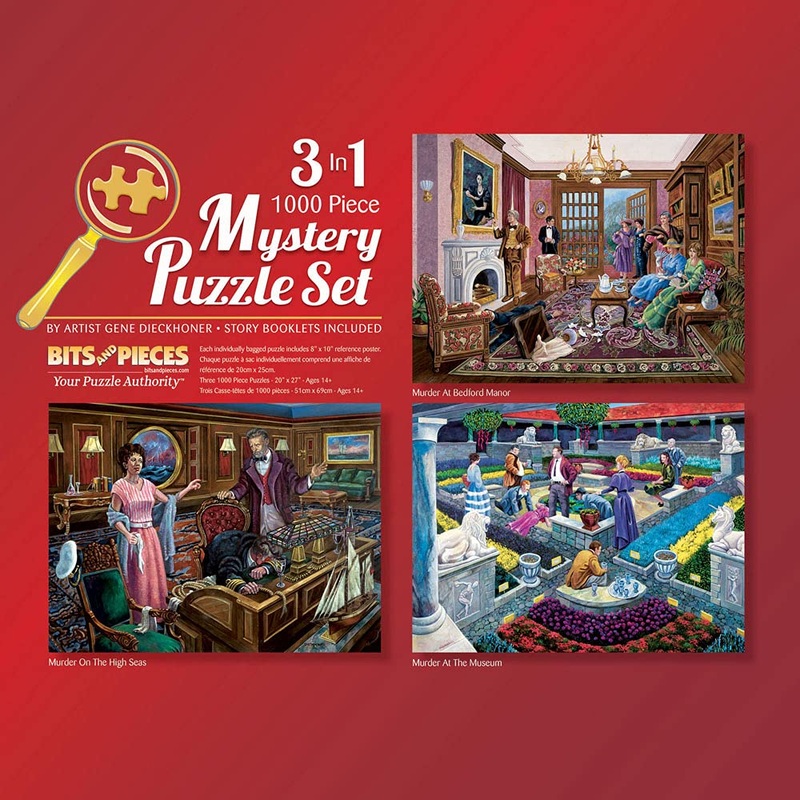 Bits And Pieces - 3-In-1 Multipack - 1000 Piece Jigsaw Puzzles For Adults  1000 Pc Large Piece Mystery Puzzle Set By Gene Dieckhoner - 20' X 27'