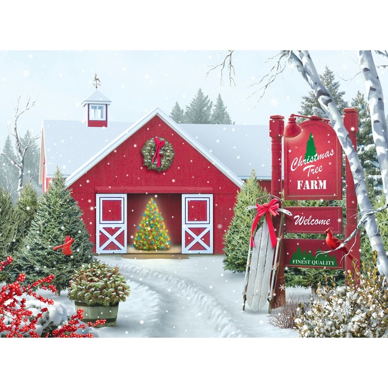 Bits And Pieces  500 Piece Jigsaw Puzzle For Adults  Christmas Tree Farm - Winter Holiday Snow Jigsaw Puzzle By Artist Alan Giana, Completed Puzzle Size: 18' X 24'