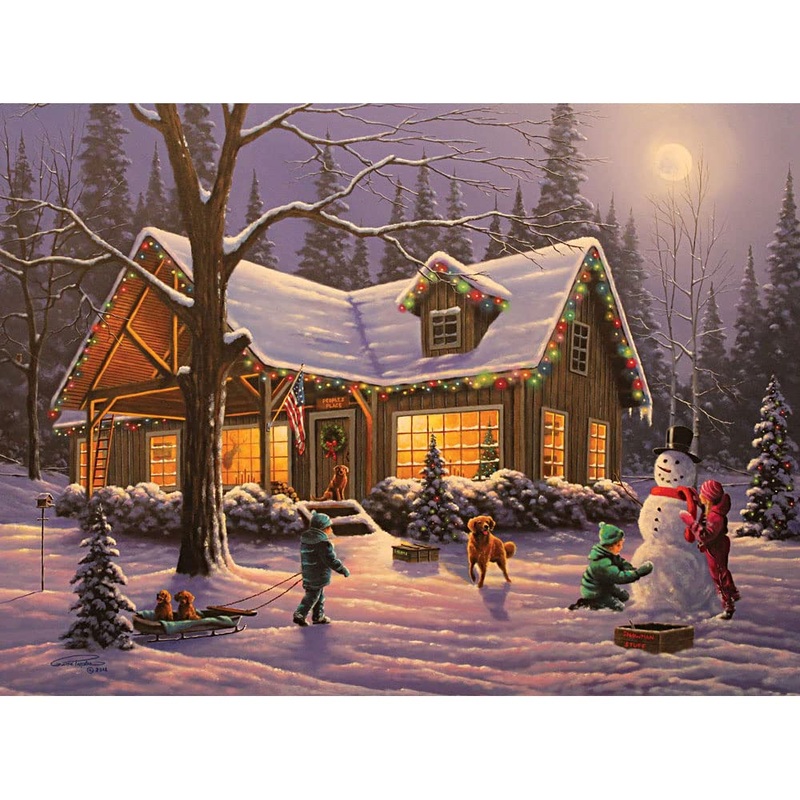 Bits And Pieces  500 Piece Jigsaw Puzzle For Adults  Glow In The Dark Jigsaw Puzzle - Family Traditions - Jigsaw Puzzles By Artist Geno Peoples, Completed Puzzle Size: 18' X 24'