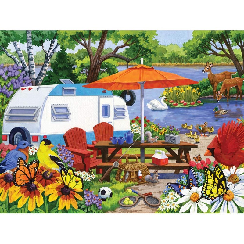 Bits And Pieces  Large 500 Piece Jigsaw Puzzle For Adults  The Old Campground By Artist Nancy Wernersbach, Completed Puzzle Size: 18' X 24'
