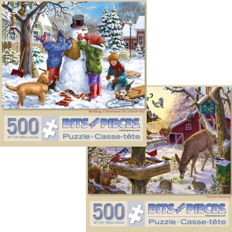 Bits And Pieces  Value Set Of Two Large 500 Piece Jigsaw Puzzles For Adults  Jigsaw Puzzle Set By Artist Liz Goodrick Dillon, Completed Puzzle Size: 18' X 24'