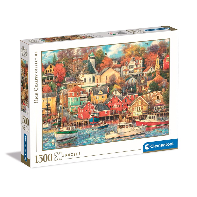 Clementoni 31685 Puzzzle Harbor 1500Pcs Collection Good Times Harbour 1500 Pieces, Made In Italy, Jigsaw Puzzle For Adults, Multicolor, Medium