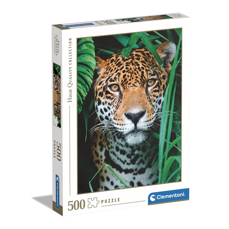 Clementoni - 35127 Collection Puzzle Jaguar In The Jungle - Jigsaw Puzzle 500 Pieces, Made In Italy, Jigsaw Puzzle For Adults