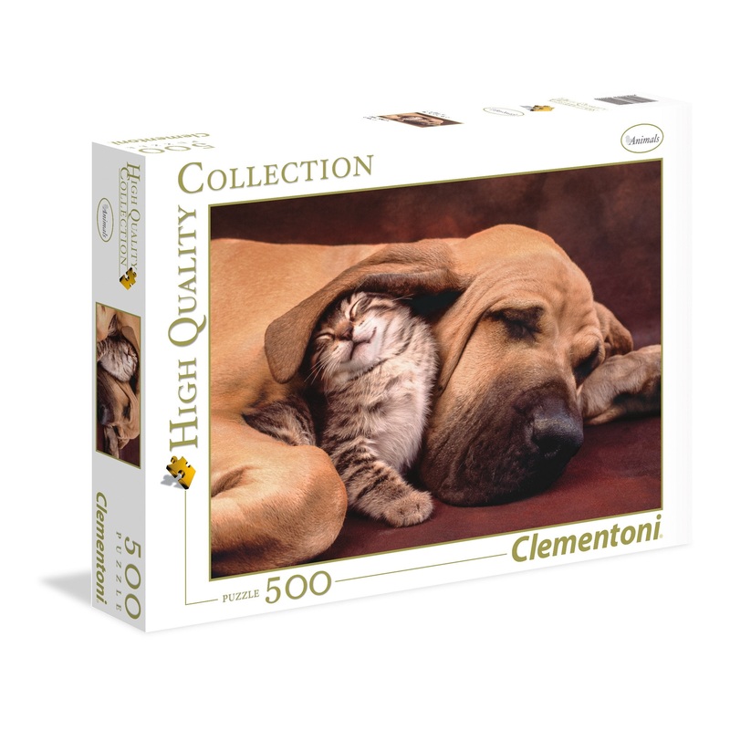 Clementoni Cuddles Cute Cat & Dog 500 Piece Jigsaw Puzzle For Adults