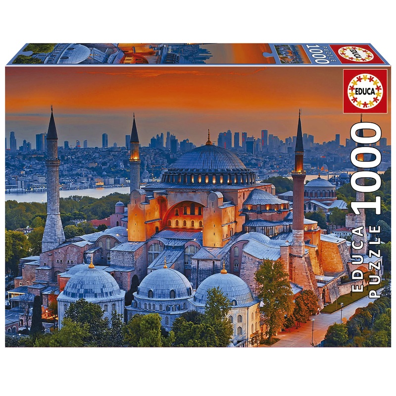 Educa - World Heritage - Blue Mosque, Istanbul - 1000 Piece Jigsaw Puzzle - Puzzle Glue Included - Completed Image Measures 26.77' X 18.9' - Ages 14+ (19612)
