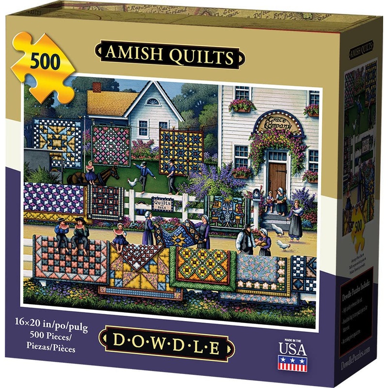Dowdle Folk Art Jigsaw Puzzle - Amish Quilt 500 Pc