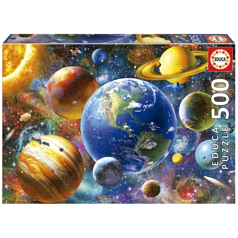 Educa 18449 Puzzles 500 Pcs, Solar System, Multicoloured