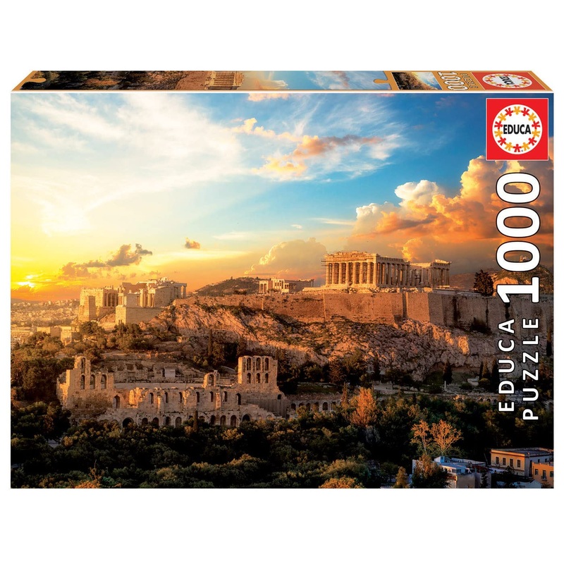 Educa - Acropolis Of Athens - 1000 Piece Jigsaw Puzzle - Puzzle Glue Included - Completed Image Measures 26.8' X 18.9' - Ages 14+ (18489)