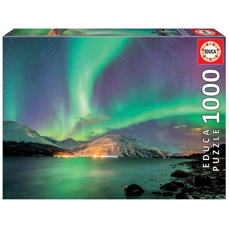 Educa - Aurora Borealis - 1000 Piece Jigsaw Puzzle - Puzzle Glue Included - Completed Image Measures 26.8' X 18.9' - Ages 14+ (17967)