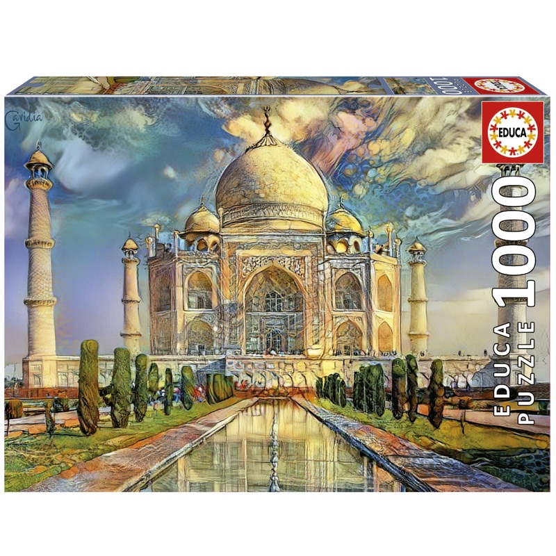 Educa - Dream City Art - Taj Mahal - 1000 Piece Jigsaw Puzzle - Puzzle Glue Included - Completed Image Measures 26.77' X 18.9' - Ages 14+ (19613)