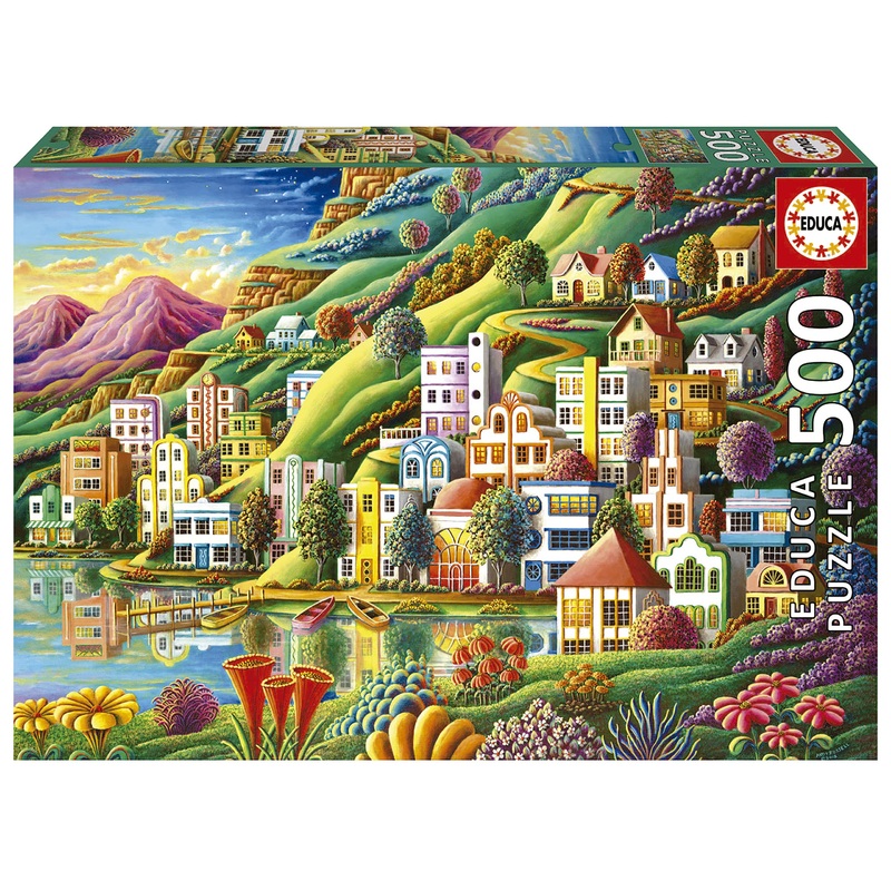 Educa - Hidden Harbor - 500 Piece Jigsaw Puzzle - Puzzle Glue Included - Completed Image Measures 18.9' X 13.4' - Ages 14+ (19552)
