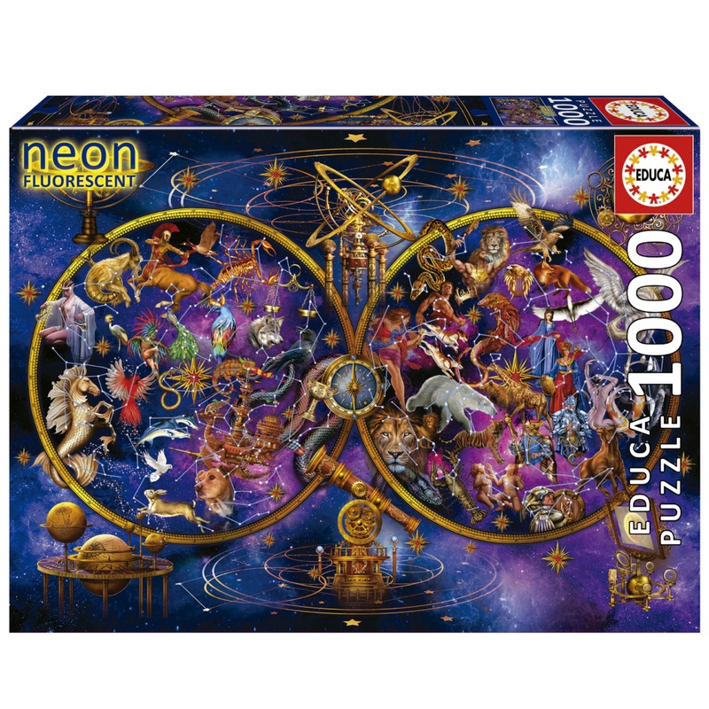 Educa - Neon Puzzles - Constellations - 1000 Piece Jigsaw Puzzle - Puzzle Glue Included - Completed Image Measures 26.77' X 18.9' - Ages 14+ (19561)