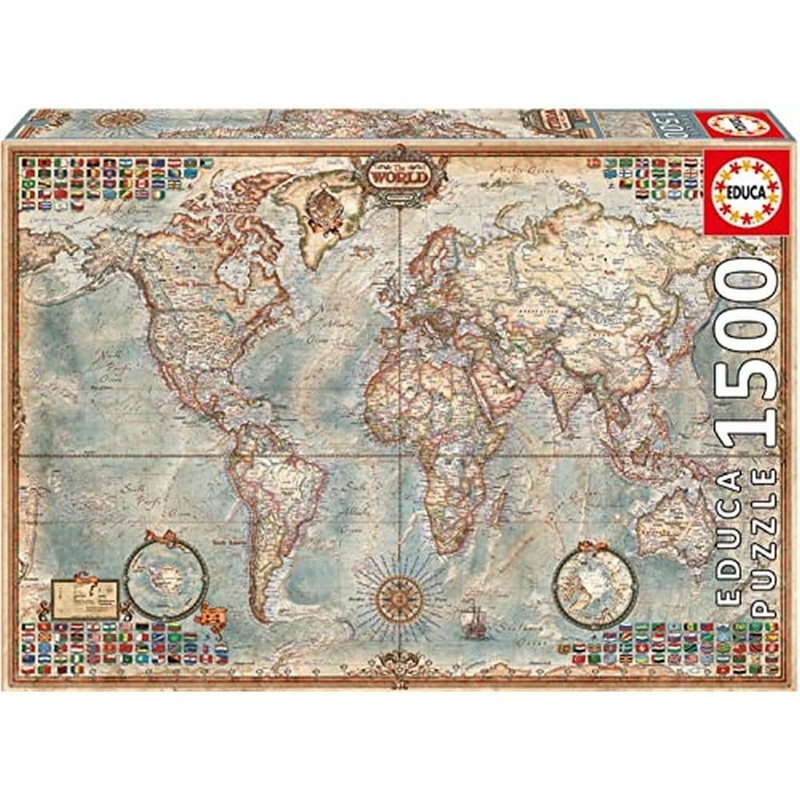 Educa Political Map Of The World Puzzle, 1500-Piece