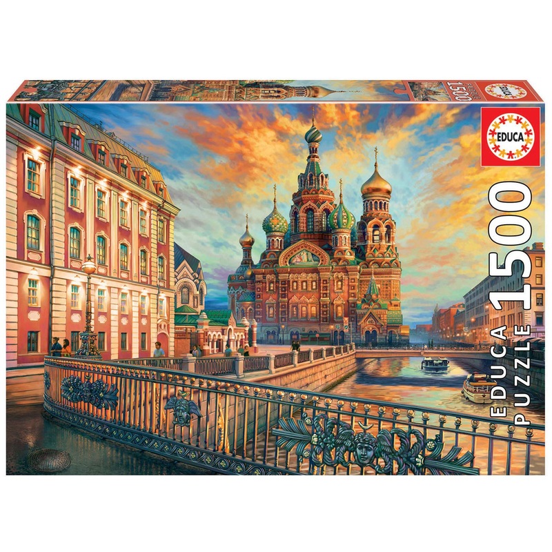 Educa - Saint Petersburg - 1500 Piece Jigsaw Puzzle - Puzzle Glue Included - Completed Image Measures 33.5' X 23.5' - Ages 14+ (18501)