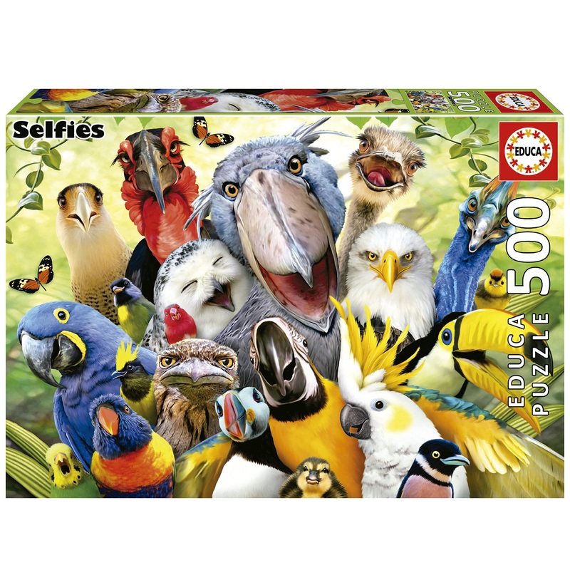 Educa - Selfies - Watch The Birdie - 500 Piece Jigsaw Puzzle - Puzzle Glue Included - Completed Image Measures 18.9' X 13.4' - Ages 14+ (19622)