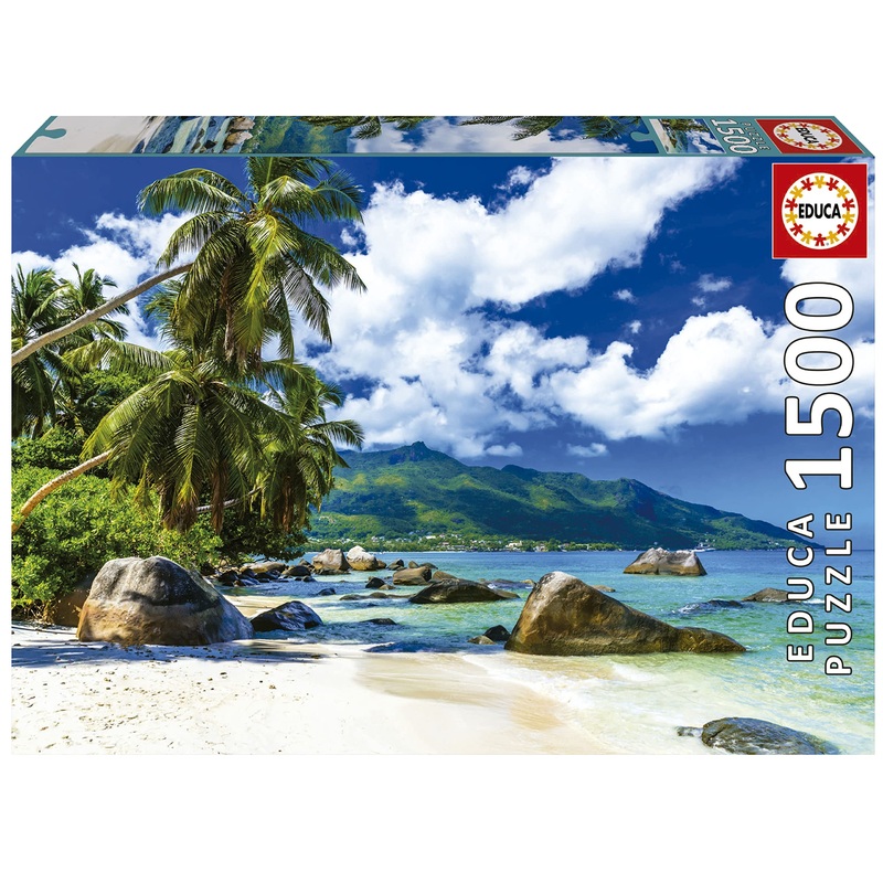 Educa - Seychelles - 1500 Piece Jigsaw Puzzle - Puzzle Glue Included - Completed Image Measures 33.46' X 23.6' - Ages 14+ (19564)