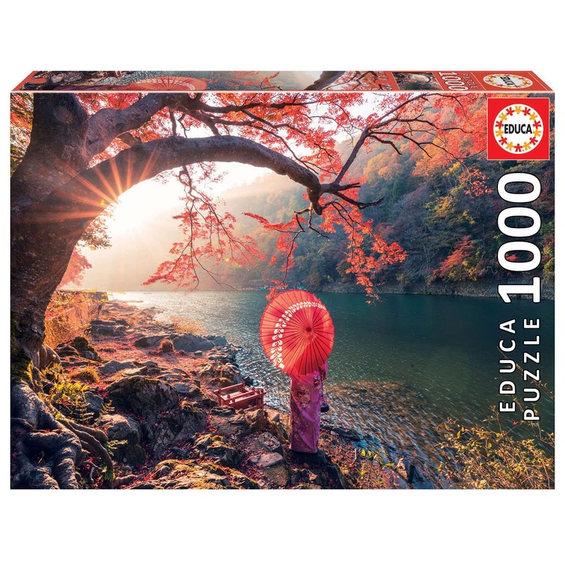 Educa - Sunrise In Katsura River - 1000 Piece Jigsaw Puzzle - Puzzle Glue Included - Completed Image Measures 26.8' X 18.9' - Ages 14+ (18455)