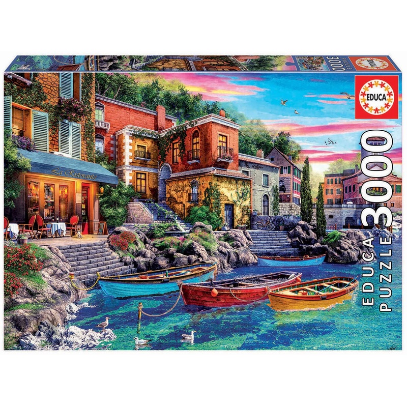 Educa - Sunset In Como - 3000 Piece Jigsaw Puzzle - Puzzle Glue Included - Completed Image Measures 47.25' X 33.5' - Ages 14+ (19052)