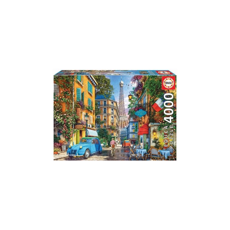 Educa - The Old Streets Of Paris - 4000 Piece Jigsaw Puzzle - Puzzle Glue Included - Completed Image Measures 53.5' X 37.75' - Ages 14+ (19284)