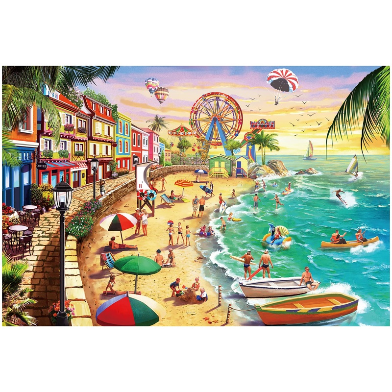 Lavievert Jigsaw Puzzle 1000 Piece Puzzle For Adults And Kids - Beach, Happy Vacation
