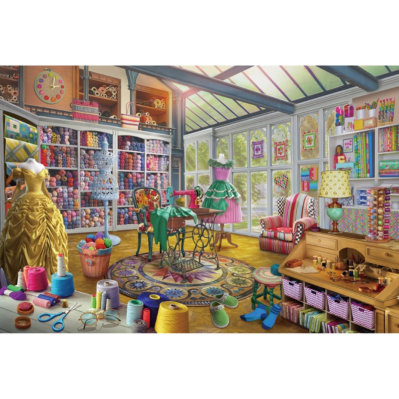 Lavievert Wooden Jigsaw Puzzle 1000 Piece Puzzle For Adults And Kids - Sewing Room