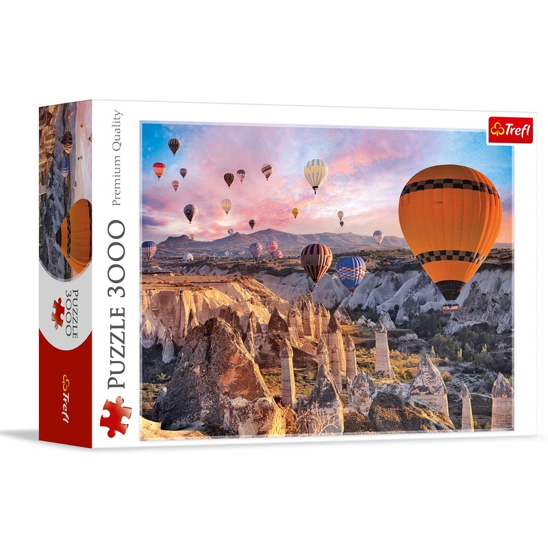 Trefl Balloons Over Cappadocia 3000 Piece Jigsaw Puzzle Red 46'X33' Print, Diy Puzzle, Creative Fun, Classic Puzzle For Adults And Children From 15 Years Old