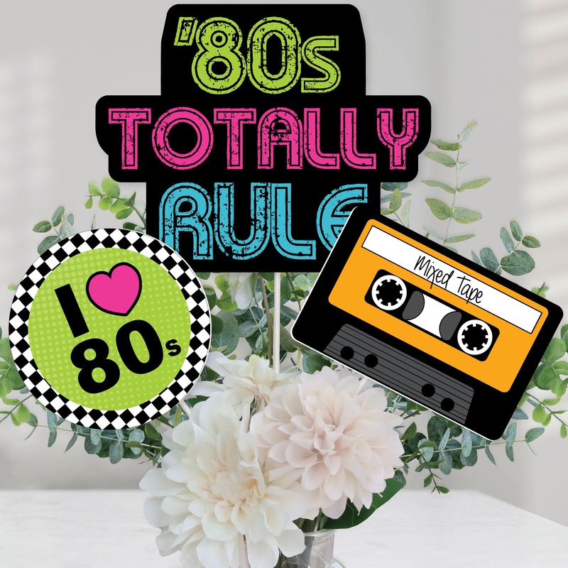 Big Dot Of Happiness 80'S Retro - Totally 1980S Party Centerpiece Sticks - Table Toppers - Set Of 15