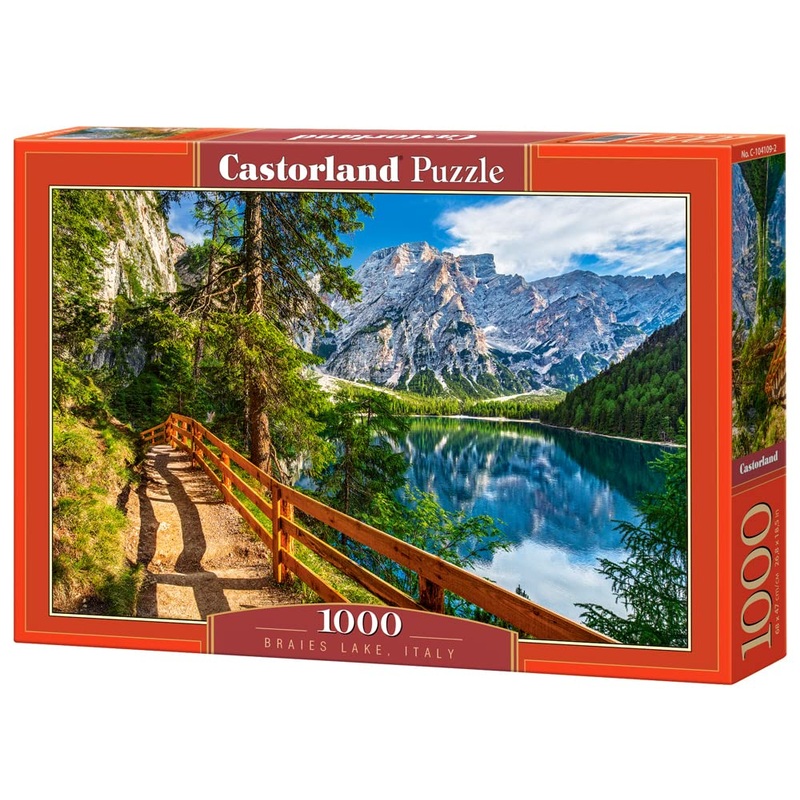 Castorland 1000 Piece Jigsaw Puzzle, Braies Lake, Italy, Landscape Puzzle Of Italy With Mountains, Dolomites, South Tyrol, Adult Puzzle, Castorland C-104109-2