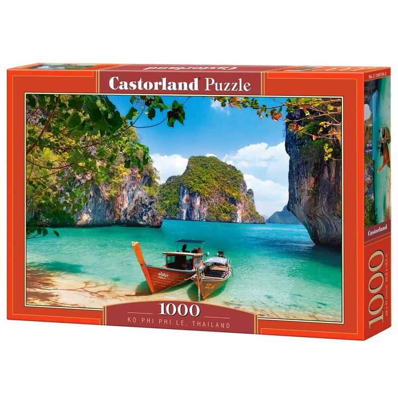 Castorland 1000 Piece Jigsaw Puzzle, Ko Phi Phi Le, Thailand, Asia, Holiday Puzzle, Touristic Place, Beach, Ocean Puzzle, Adult Puzzle, Castorland C-104154-2